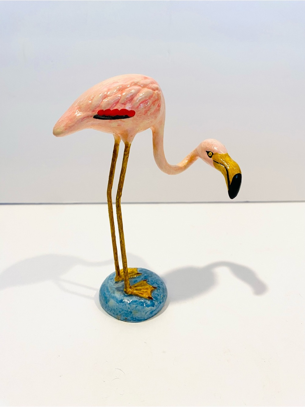 Vintage Mexican Paper Mache Pink Flamingo Figurine – Mexico Tonalli Folk Art